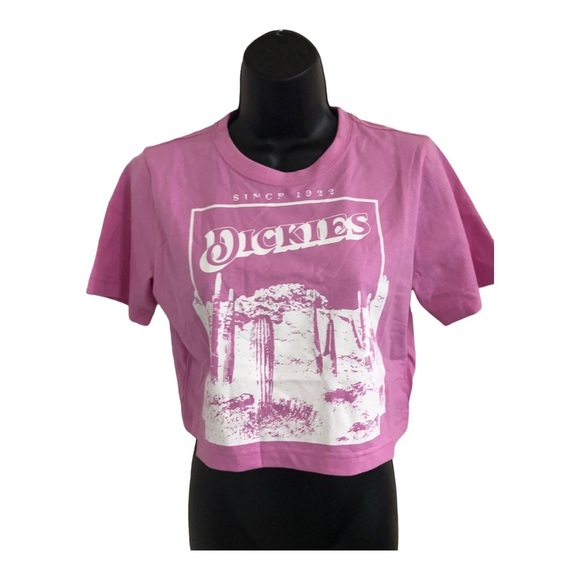 Dickies pink cropped graphic print tshirt size XS new - Picture 6 of 13